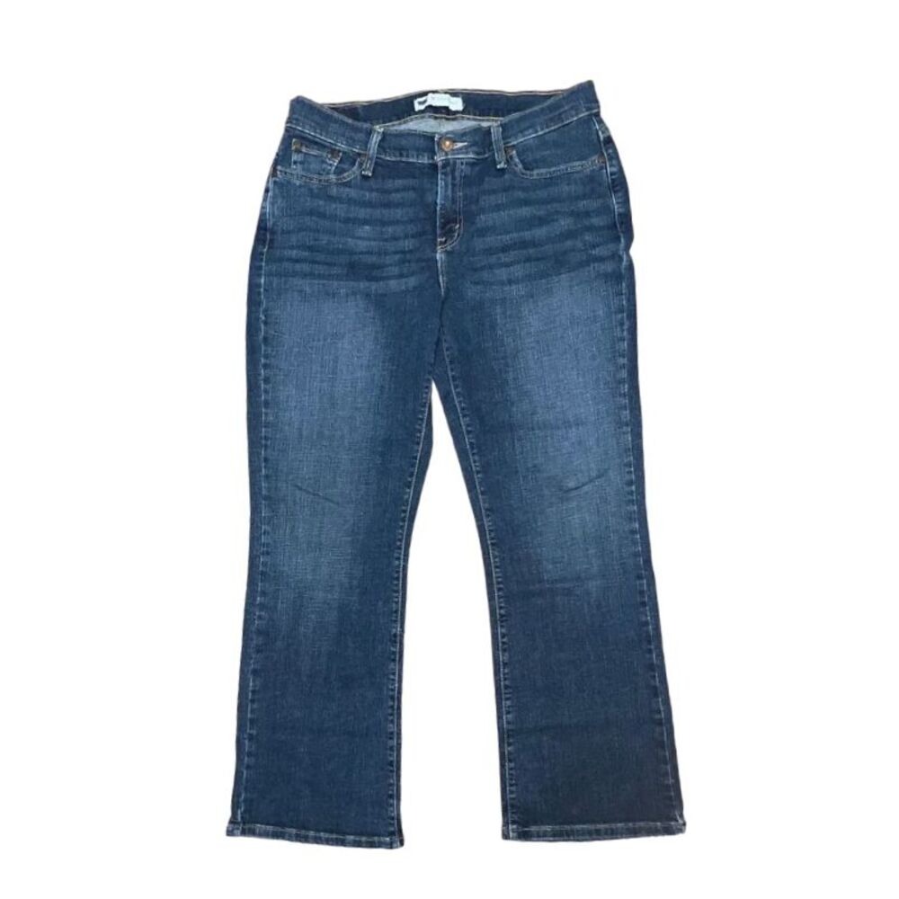 Woman's Levi's 529 Curvy Bootcut 32x30 dark wash Denim‎ Blue whiskers